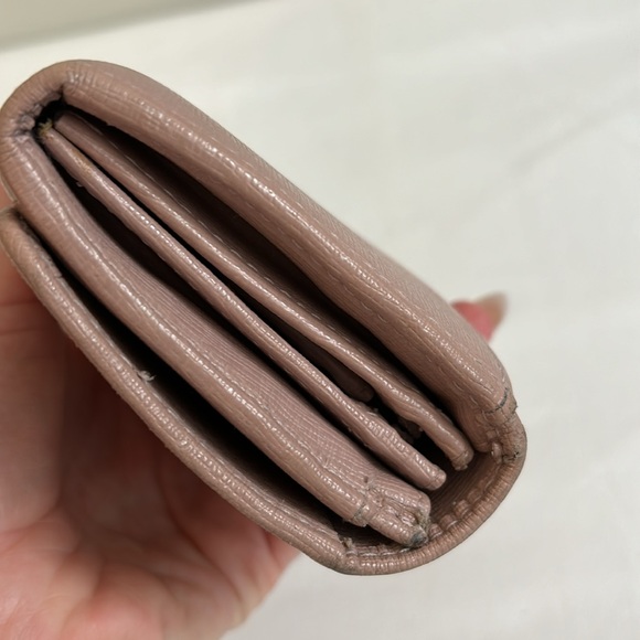 Furla blush pink large fold over leather wallet - Picture 12 of 13